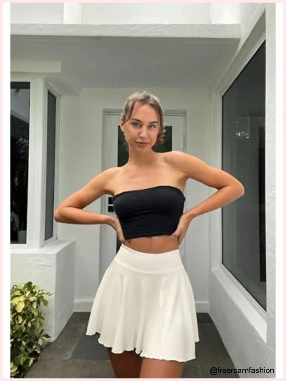 2 Pack Stretchy Nylon Spandex Wrap High Waist Flared Mini Skirts Casual Flowy